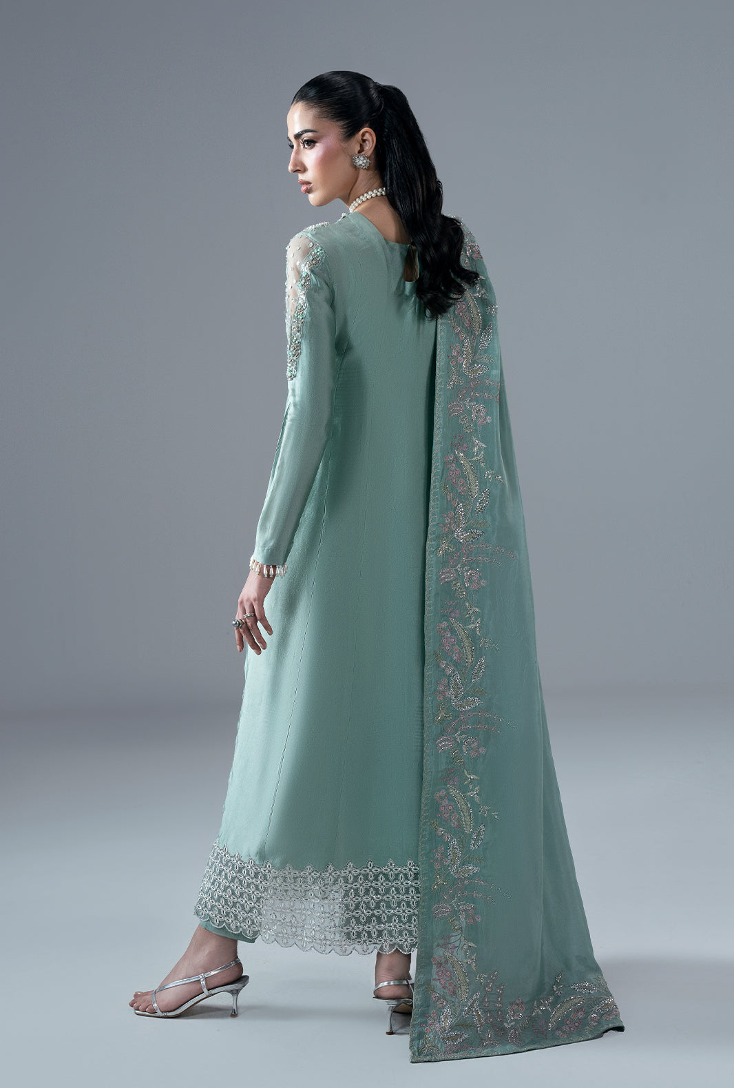 Ajr Couture | Symphony Pret 26 | Marine Muse - Formal Dress - available at Maria Faisal in UK and USA.