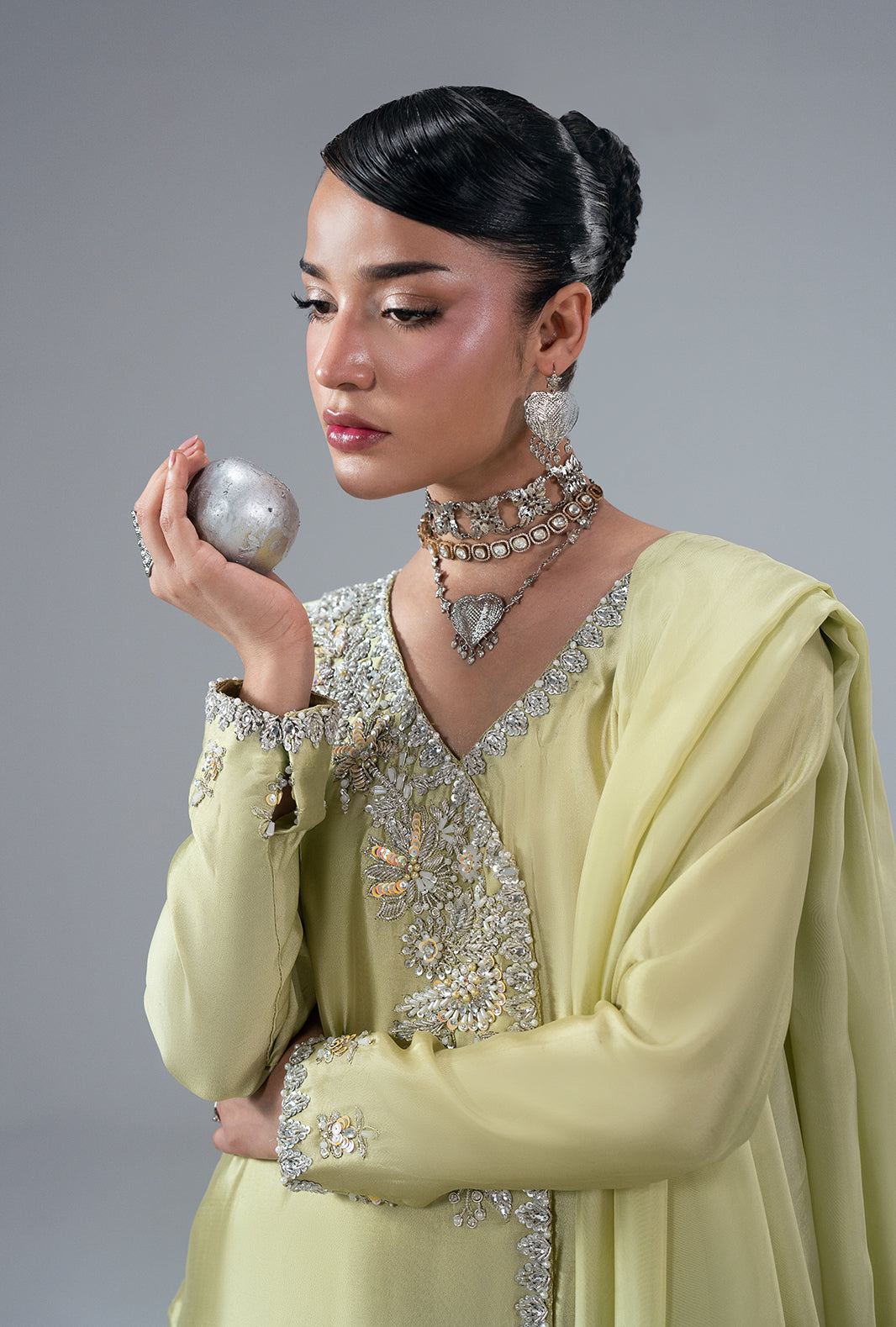 Ajr Couture | Symphony Pret 26 | Gold Dust - Formal Dress - available at Maria Faisal in UK and USA.