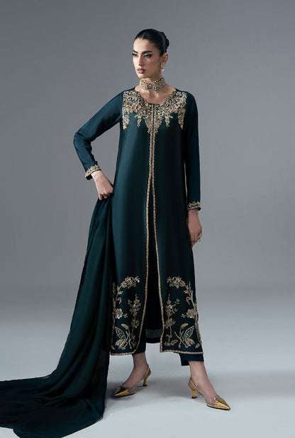 Ajr Couture | Symphony Pret 26 | Jade Mirage - Formal Dress - available at Maria Faisal in UK and USA.