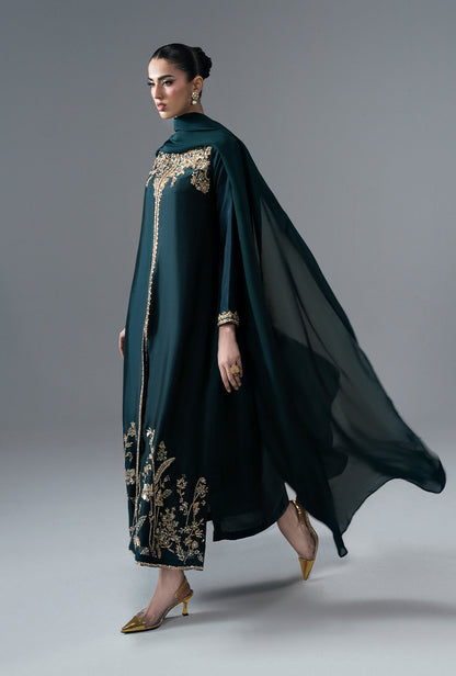 Ajr Couture | Symphony Pret 26 | Jade Mirage - Formal Dress - available at Maria Faisal in UK and USA.