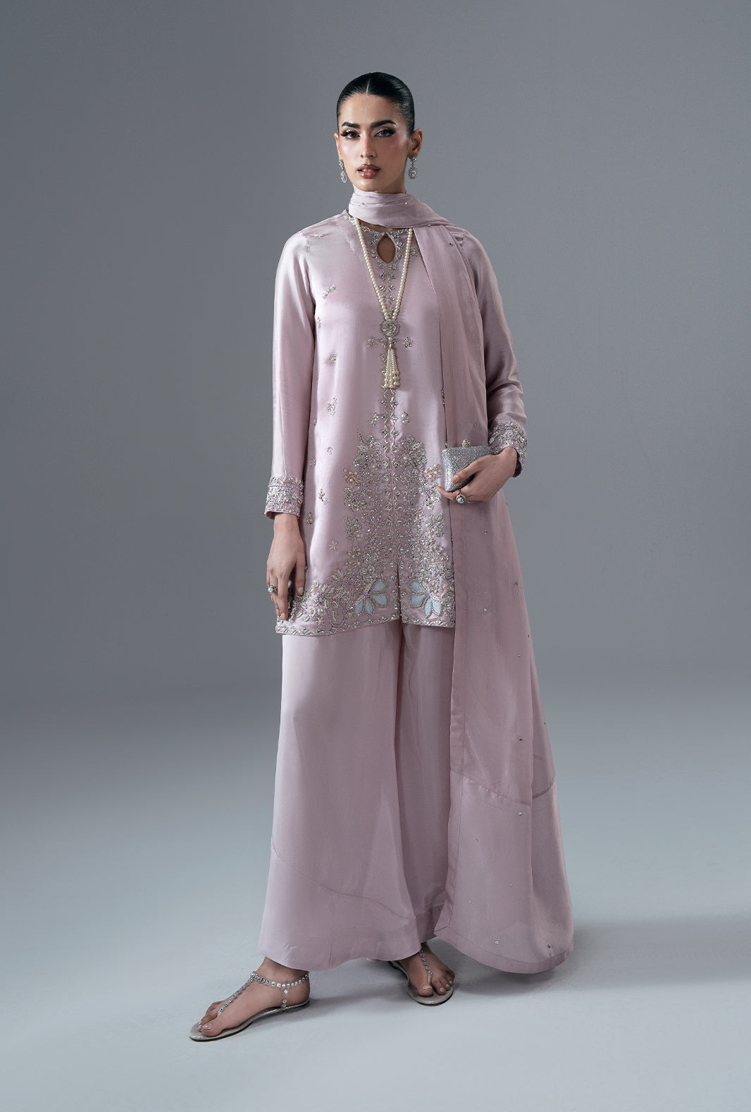 Ajr Couture | Symphony Pret 26 | Rose Quartz - Formal Dress - available at Maria Faisal in UK and USA.