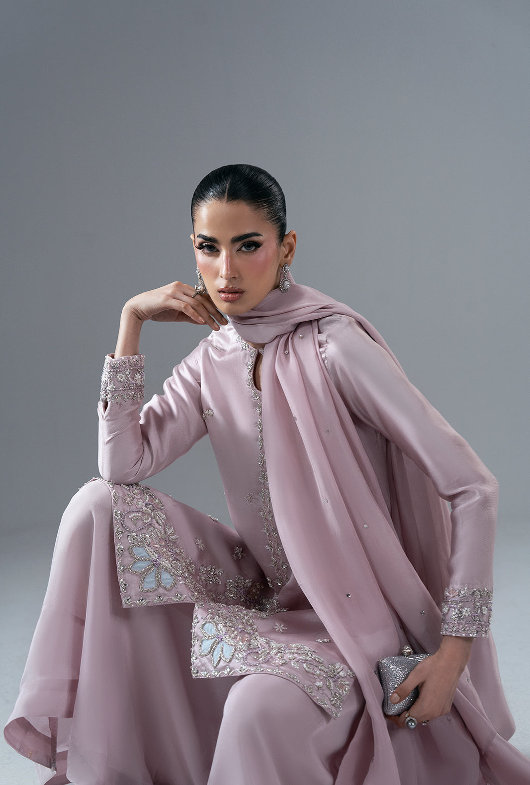 Ajr Couture | Symphony Pret 26 | Rose Quartz - Formal Dress - available at Maria Faisal in UK and USA.