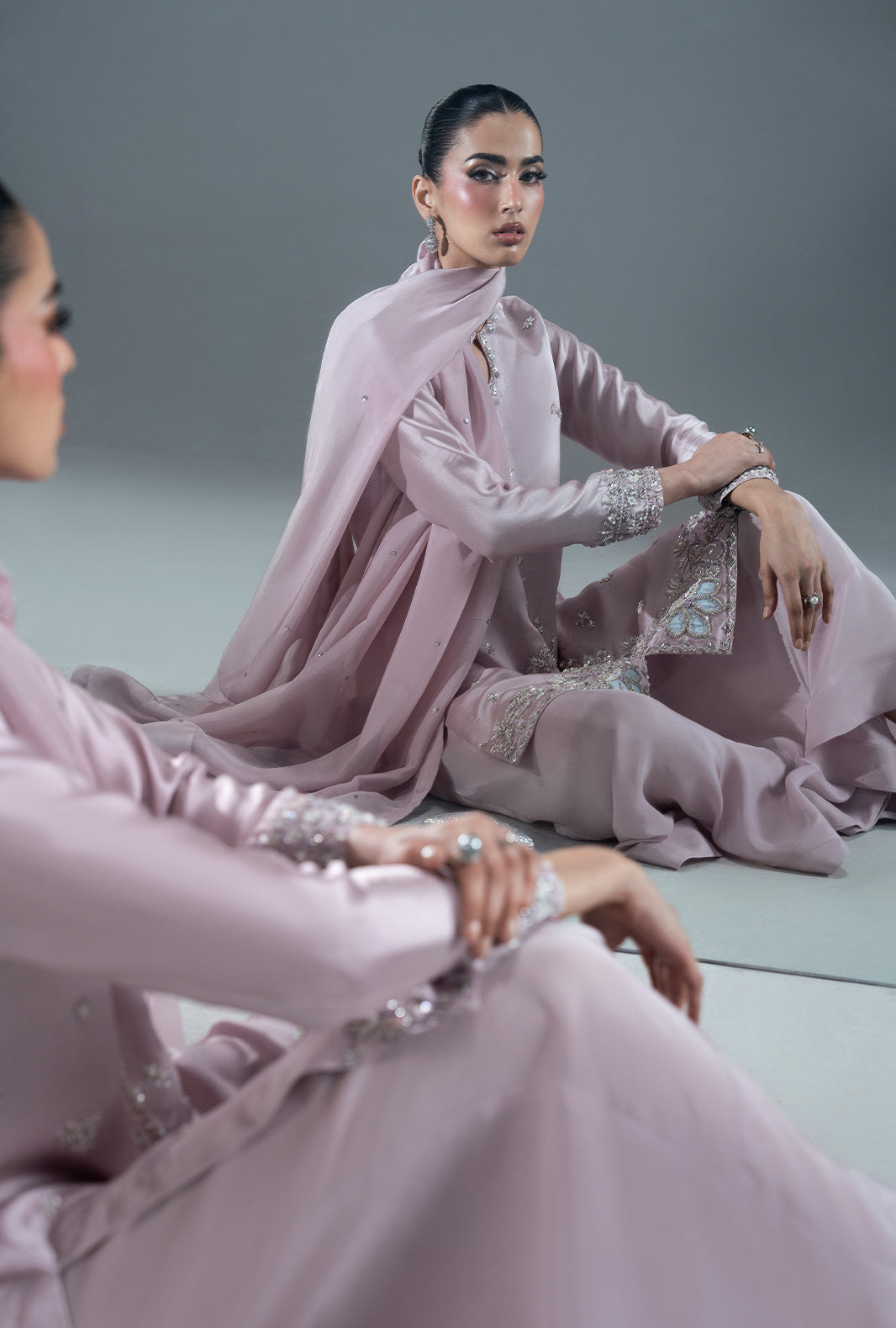 Ajr Couture | Symphony Pret 26 | Rose Quartz - Formal Dress - available at Maria Faisal in UK and USA.