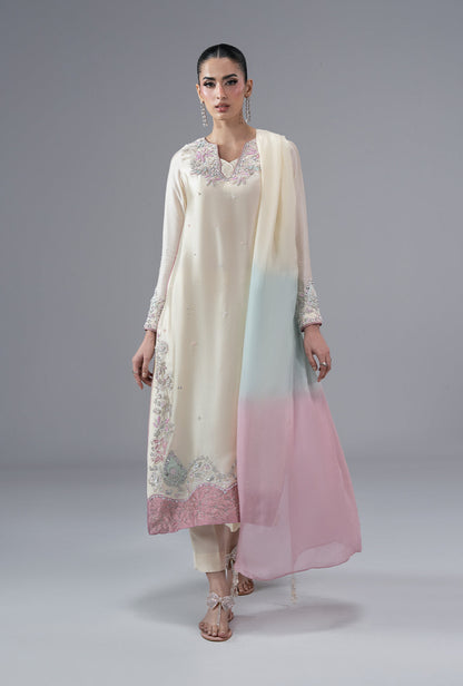 Ajr Couture | Symphony Pret 26 | Ivory Muse - Formal Dress - available at Maria Faisal in UK and USA.