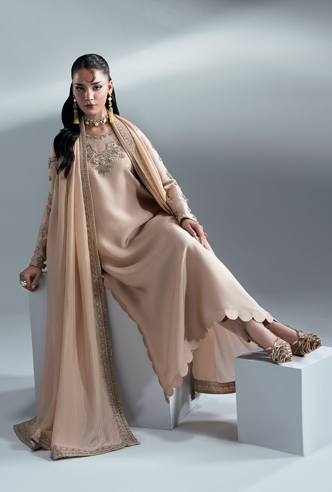 Ajr Couture | Symphony Pret 26 | Amber Glow - Formal Dress - available at Maria Faisal in UK and USA.
