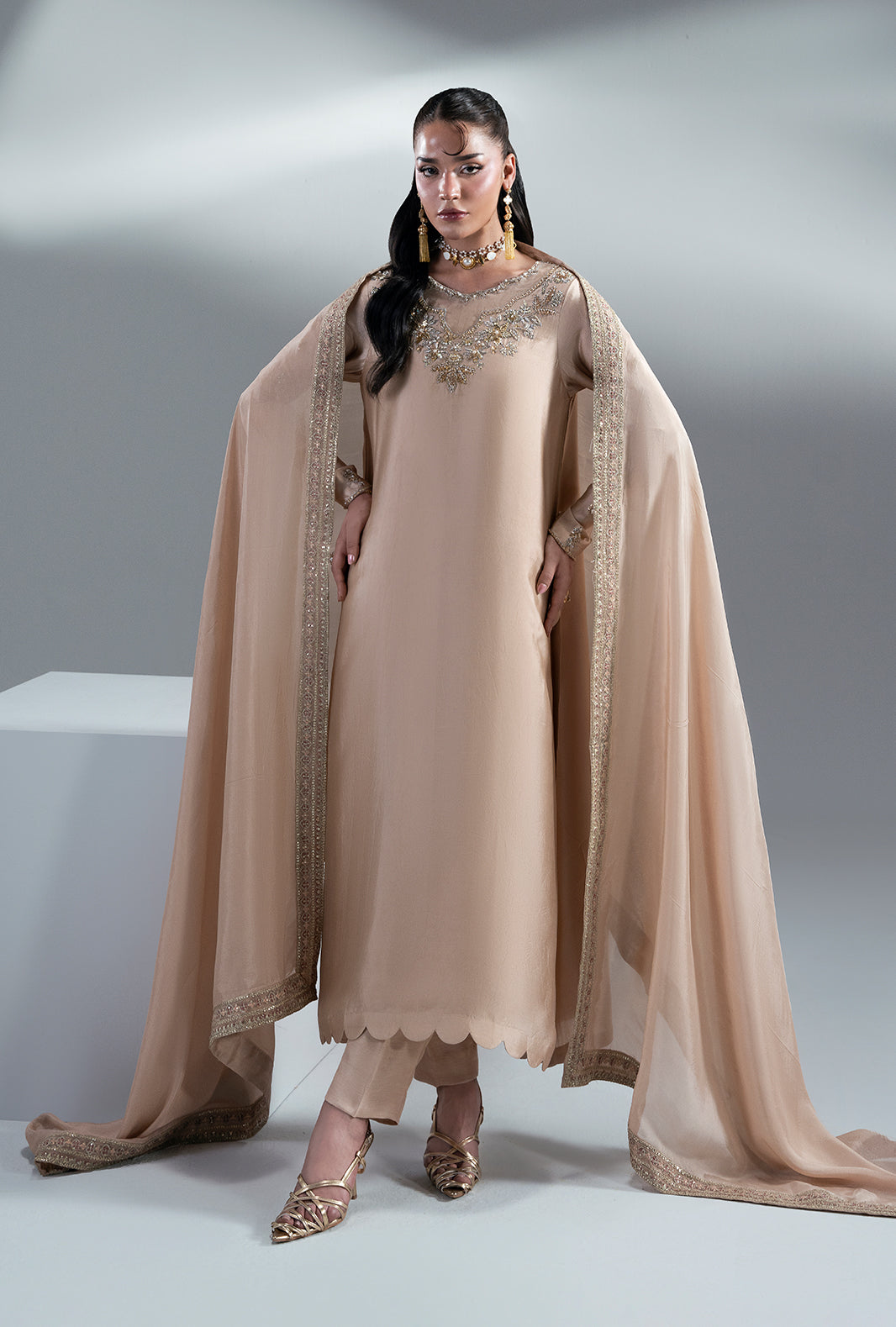 Ajr Couture | Symphony Pret 26 | Amber Glow - Formal Dress - available at Maria Faisal in UK and USA.