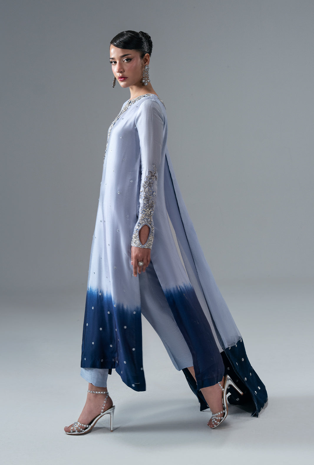 Ajr Couture | Symphony Pret 26 | Sapphire - Formal Dress - available at Maria Faisal in UK and USA.
