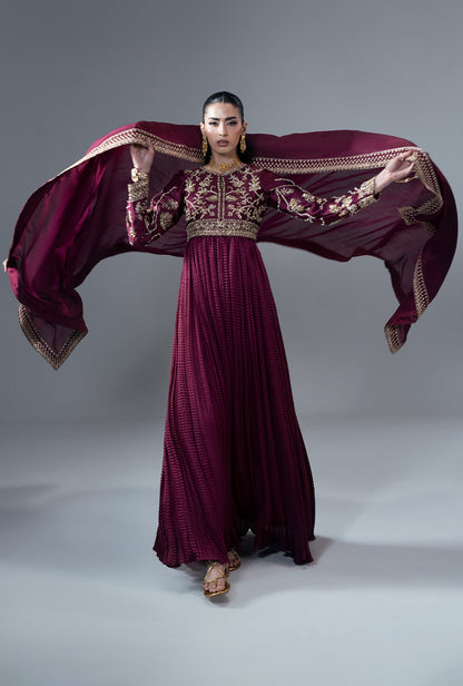 Ajr Couture | Symphony Pret 26 | Carmine - Formal Dress - available at Maria Faisal in UK and USA.