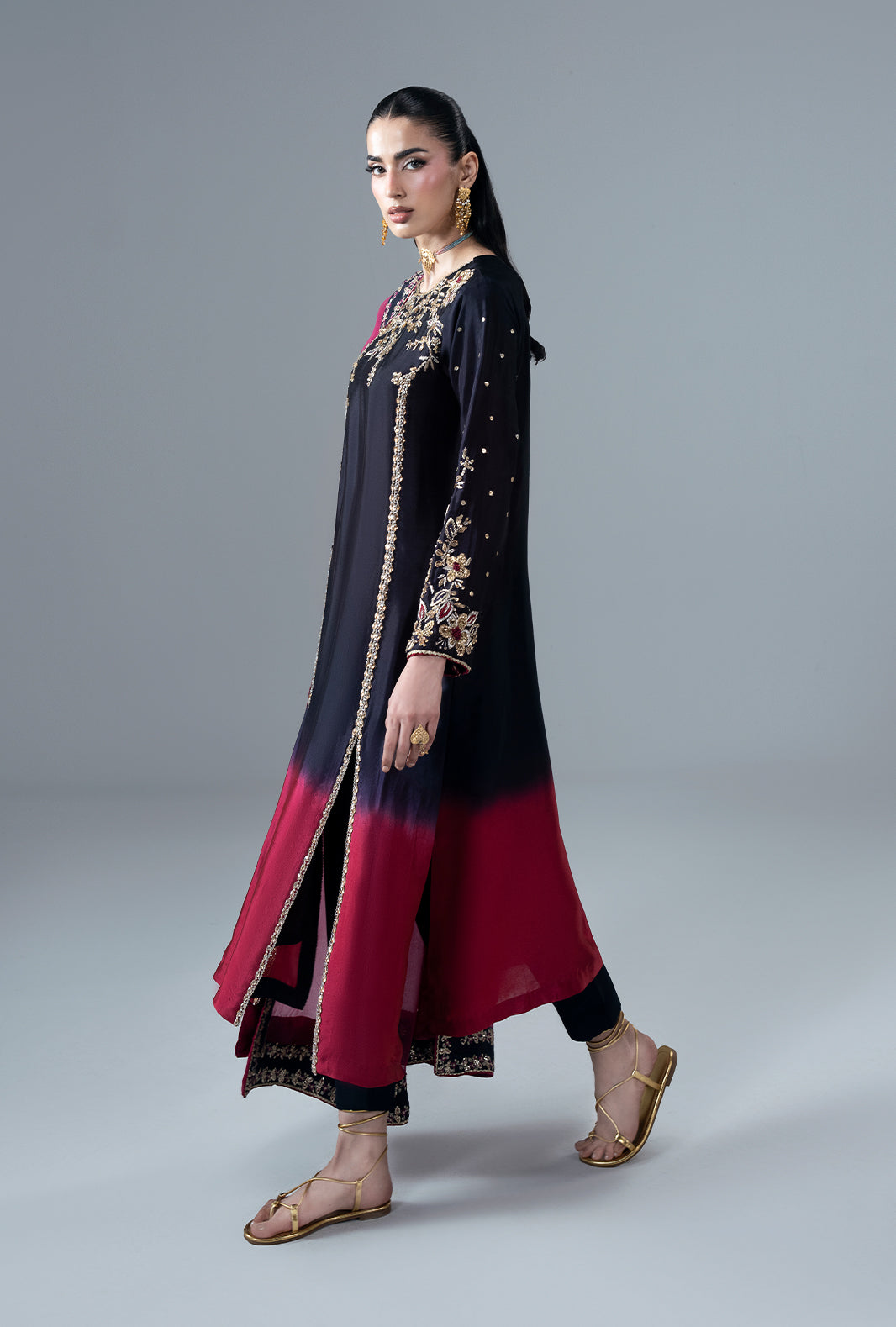 Ajr Couture | Symphony Pret 26 | Scarlet Ruby - Formal Dress - available at Maria Faisal in UK and USA.