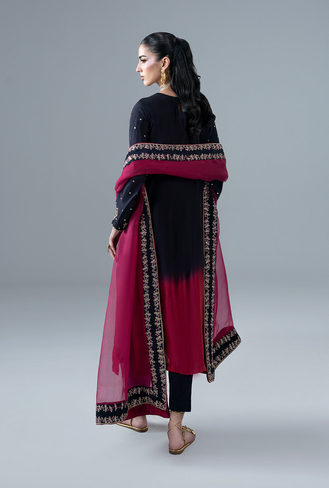 Ajr Couture | Symphony Pret 26 | Scarlet Ruby - Formal Dress - available at Maria Faisal in UK and USA.