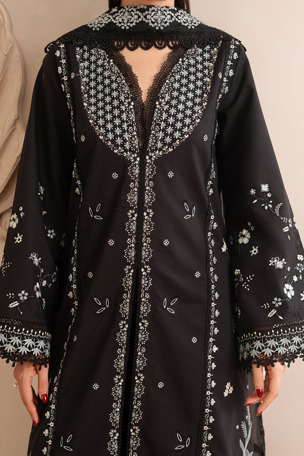 Afrozeh | Muted Muse 26 | Stone - Luxury Dress - available at Maria Faisal in UK and USA.