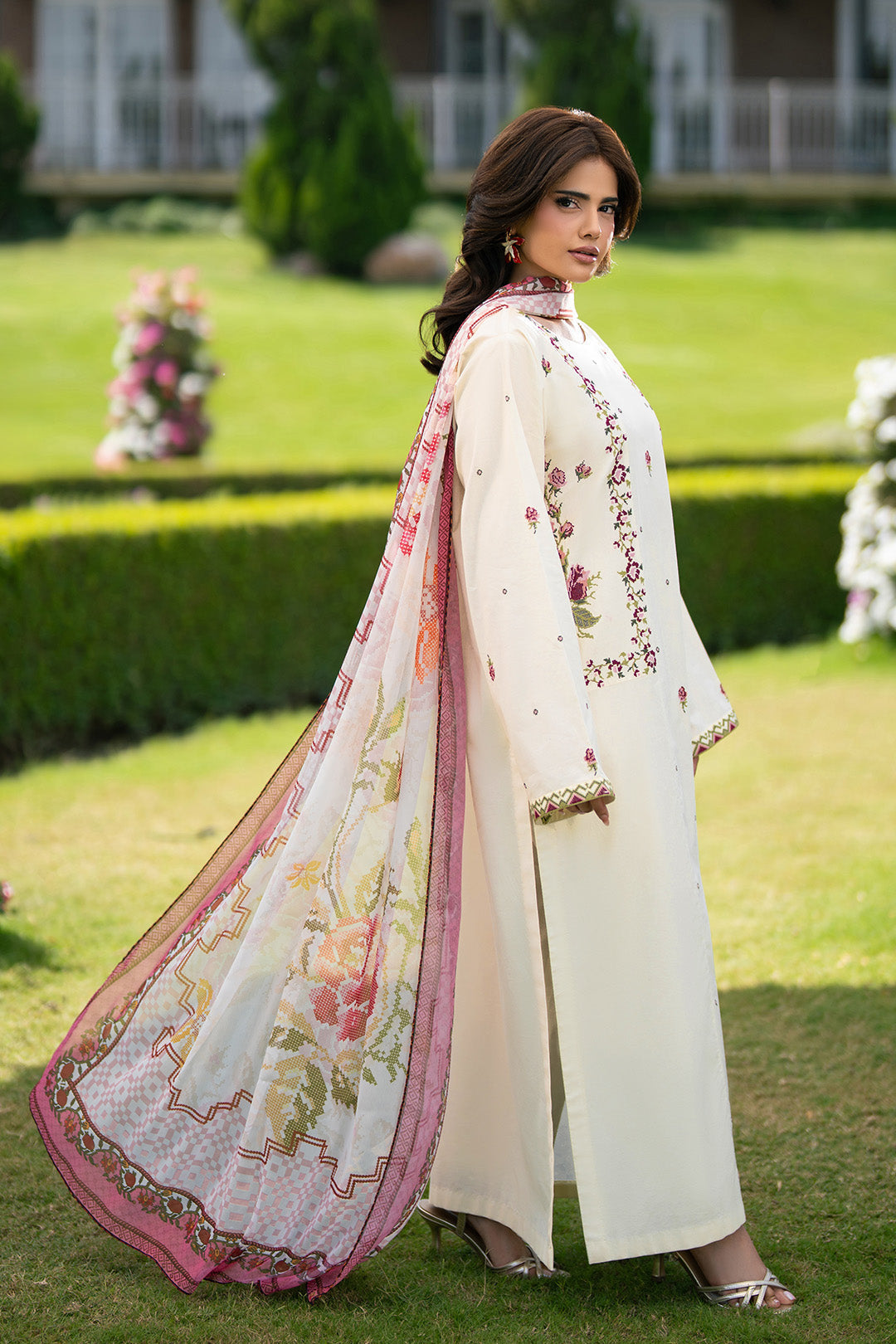 Alizeh | Printed Lawn | AF-EL-7076-Lace - Casual Dress - available at Maria Faisal in UK and USA.