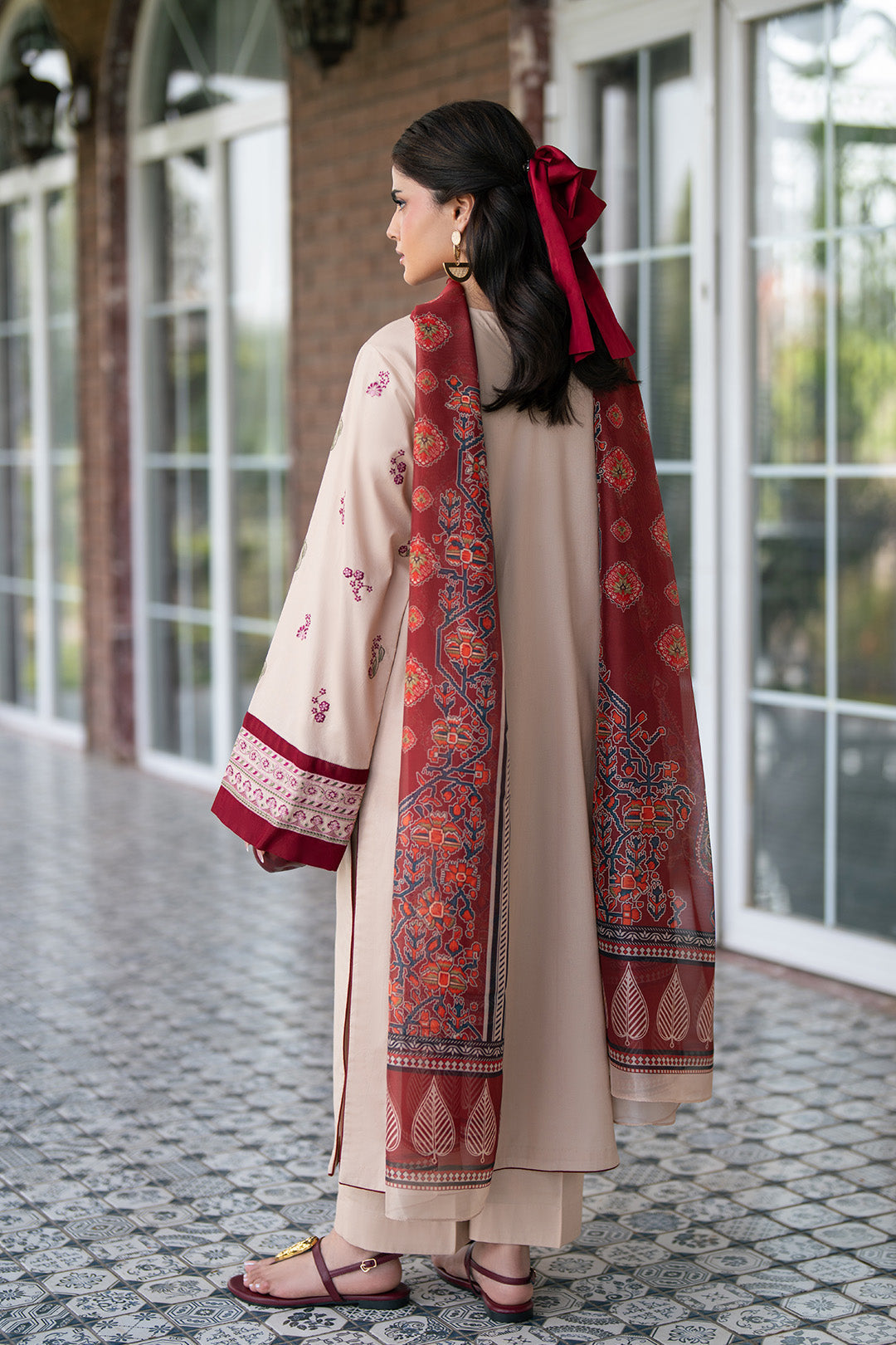 Alizeh | Printed Lawn | AF-EL-7078-Tan - Casual Dress - available at Maria Faisal in UK and USA.