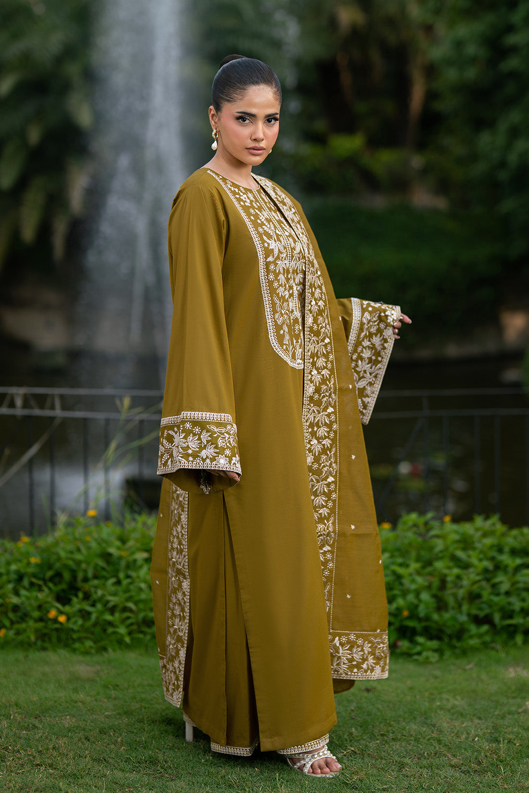 Alizeh | Printed Lawn | AF-EL-7075-Moss - Casual Dress - available at Maria Faisal in UK and USA.
