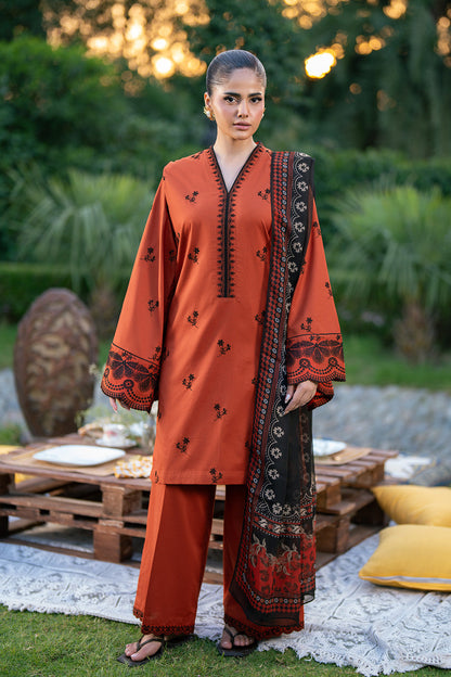 Alizeh | Printed Lawn | AF-EL-7077-Tawny - Casual Dress - available at Maria Faisal in UK and USA.