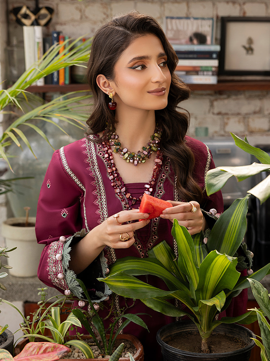 Izel | Meadow Muse Embroidered Lawn 25 | ALOURA by Maria Faisal - Registered Vendor of : Izel - type : Ladies Clothes - 100% original wedding dresses