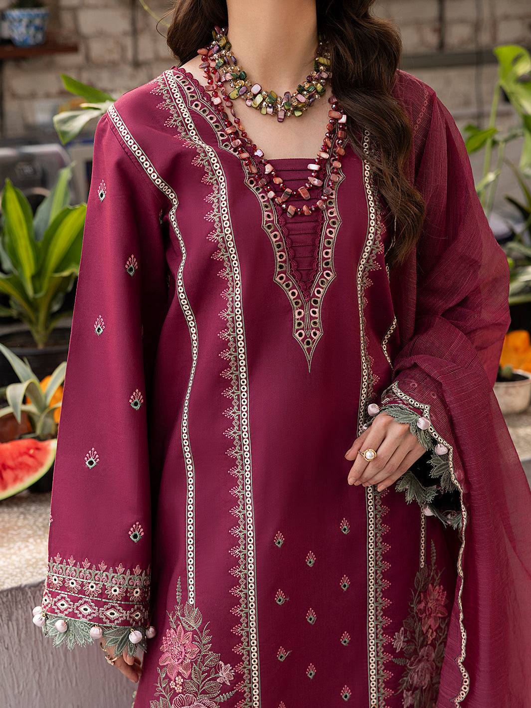 Izel | Meadow Muse Embroidered Lawn 25 | ALOURA by Maria Faisal - Registered Vendor of : Izel - type : Ladies Clothes - 100% original wedding dresses