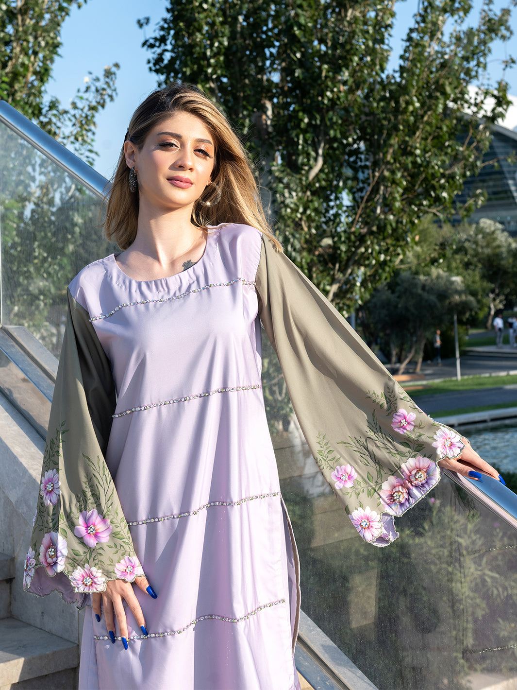 Ain | Venice Vibes | AN-157 - Luxury Dress - available at Maria Faisal in UK and USA.