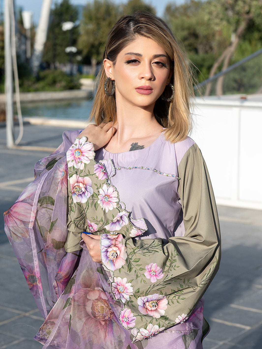 Ain | Venice Vibes | AN-157 - Luxury Dress - available at Maria Faisal in UK and USA.