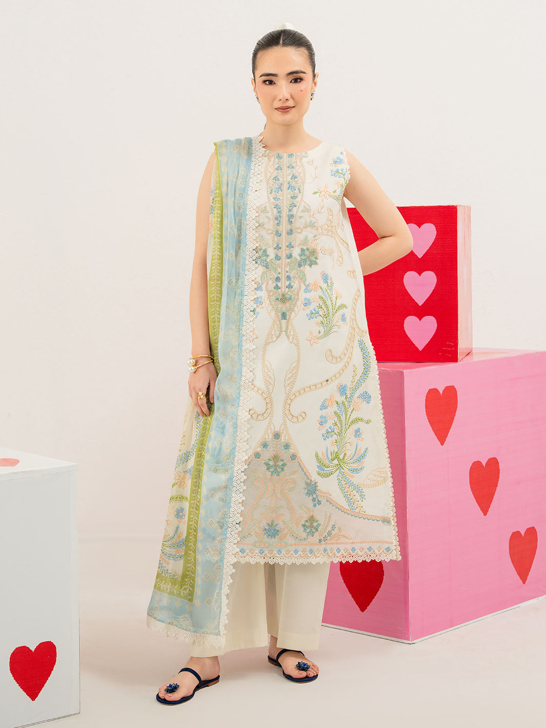 Mahnur | Anaya Lawn | ANA-010 - Luxury Dress - available at Maria Faisal in UK and USA.