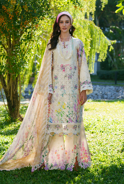AJR Couture | Printed Chikankari 26 | Lila - Luxury Dress - available at Maria Faisal in UK and USA.