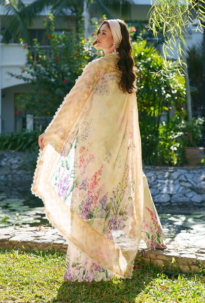AJR Couture | Printed Chikankari 26 | Lila - Luxury Dress - available at Maria Faisal in UK and USA.