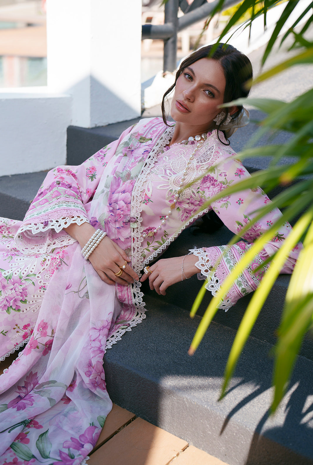 AJR Couture | Printed Chikankari 26 | Rumi - Luxury Dress - available at Maria Faisal in UK and USA.