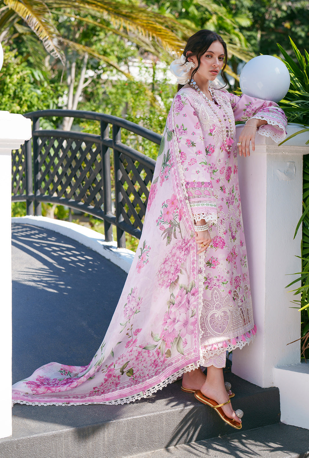 AJR Couture | Printed Chikankari 26 | Rumi - Luxury Dress - available at Maria Faisal in UK and USA.