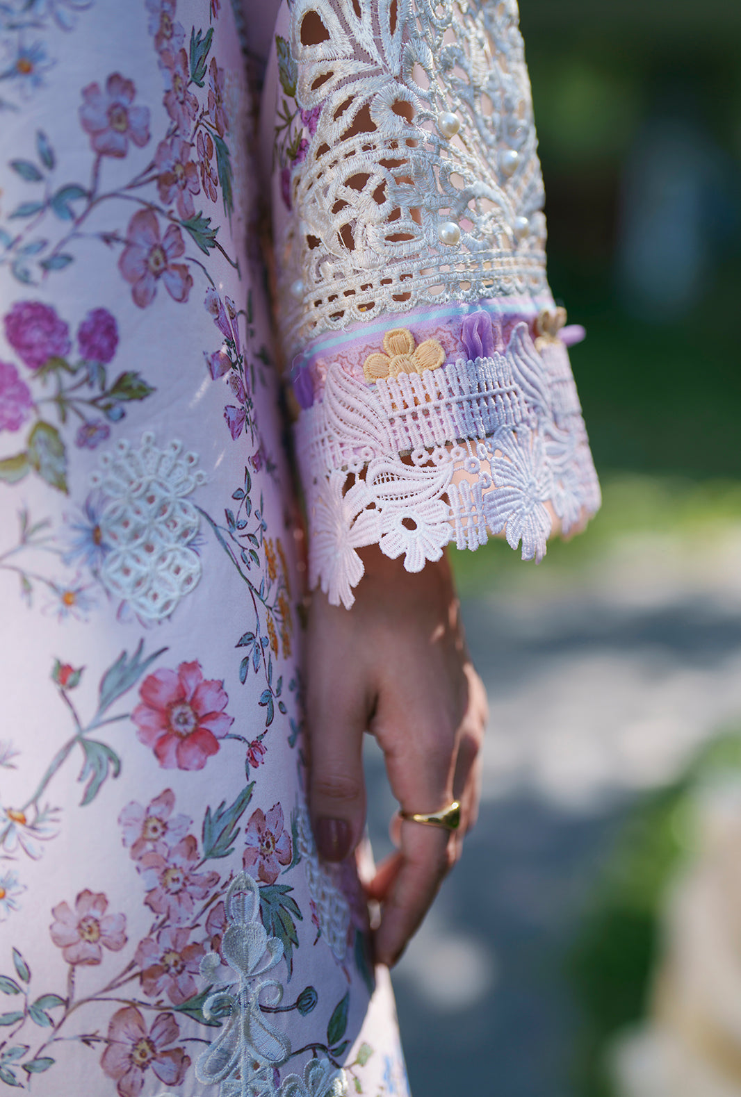AJR Couture | Printed Chikankari 26 | Zuri - Luxury Dress - available at Maria Faisal in UK and USA.