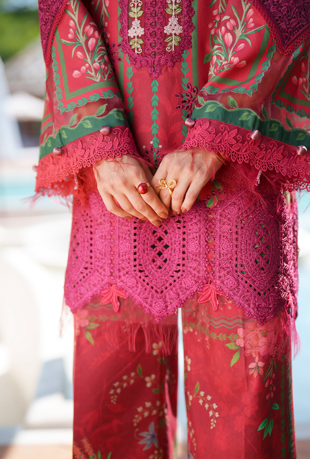 AJR Couture | Printed Chikankari 26 | Amaira - Luxury Dress - available at Maria Faisal in UK and USA.