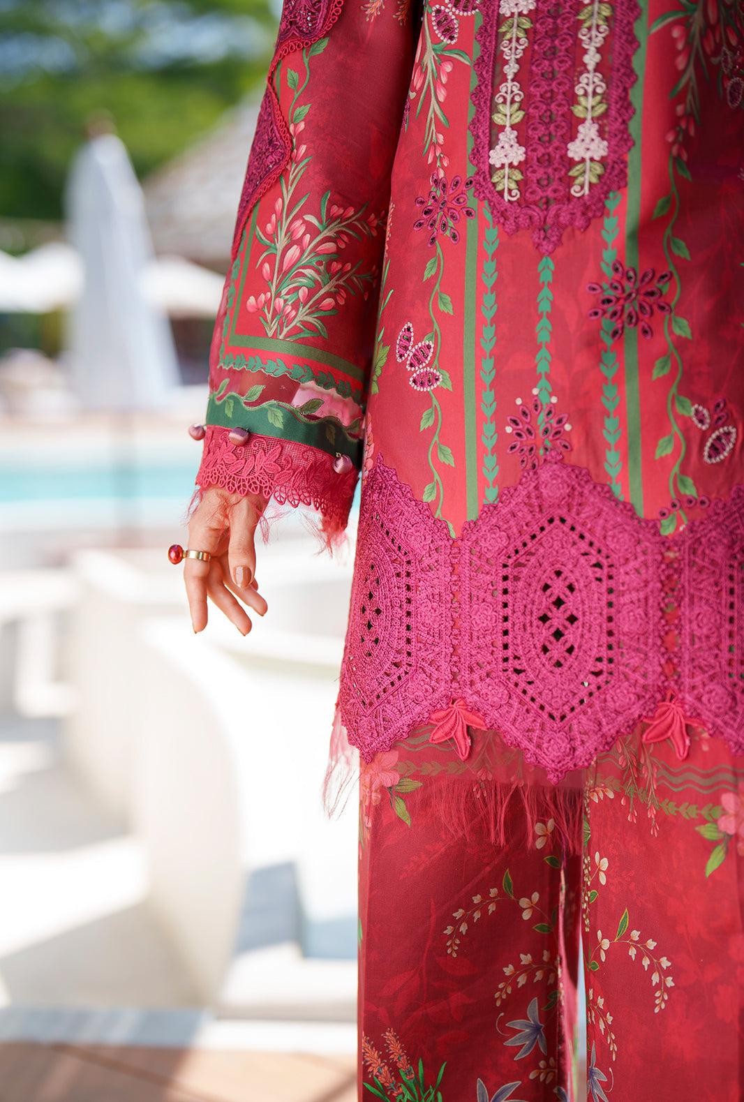 AJR Couture | Printed Chikankari 26 | Amaira - Luxury Dress - available at Maria Faisal in UK and USA.