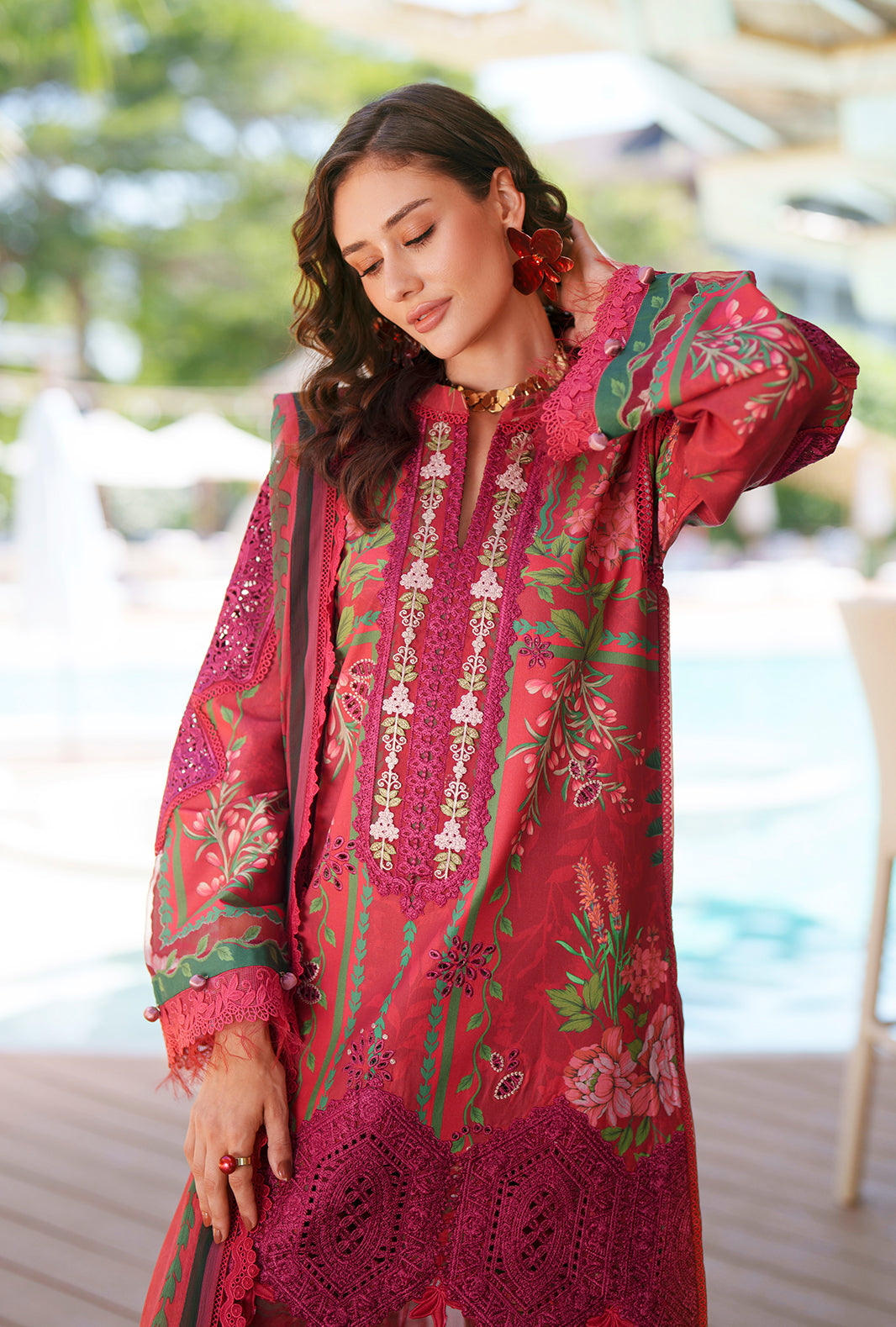 AJR Couture | Printed Chikankari 26 | Amaira - Luxury Dress - available at Maria Faisal in UK and USA.