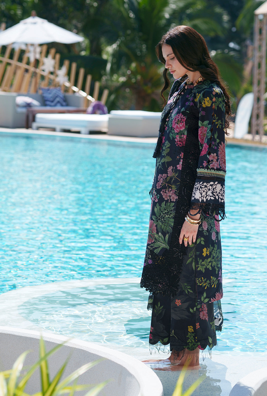 AJR Couture | Printed Chikankari 26 | Vera - Luxury Dress - available at Maria Faisal in UK and USA.