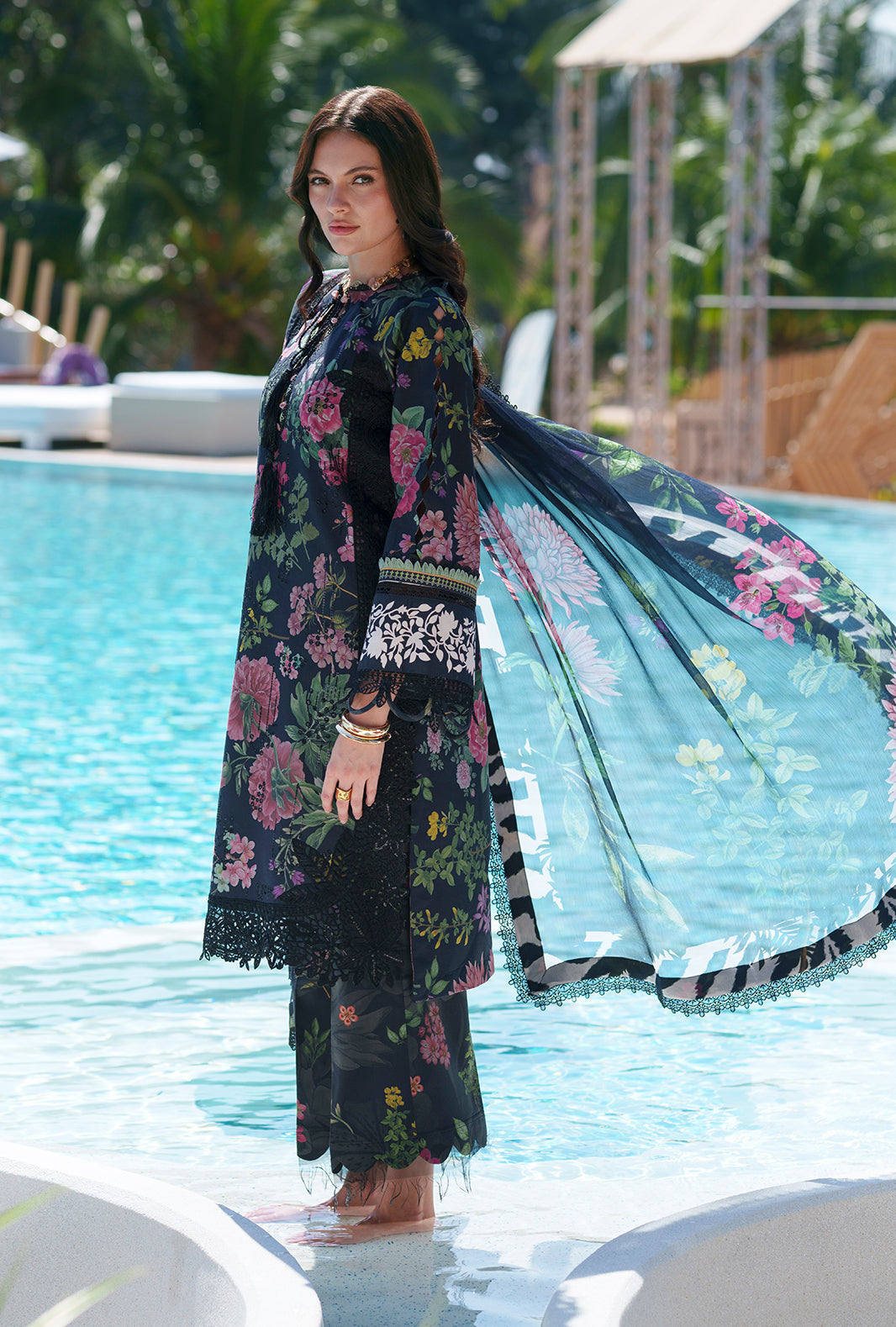 AJR Couture | Printed Chikankari 26 | Vera - Luxury Dress - available at Maria Faisal in UK and USA.