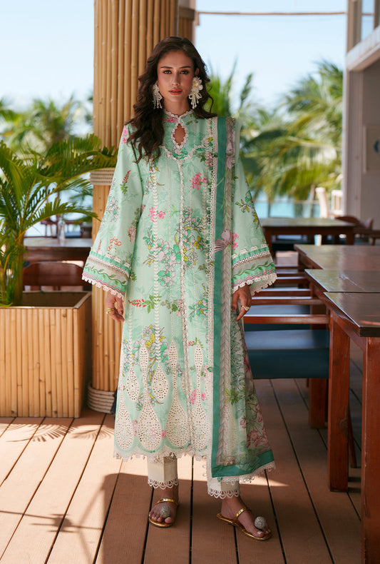 AJR Couture | Printed Chikankari 26 | Eliya - Luxury Dress - available at Maria Faisal in UK and USA.