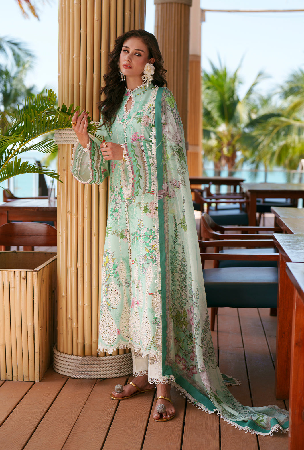 AJR Couture | Printed Chikankari 26 | Eliya - Luxury Dress - available at Maria Faisal in UK and USA.