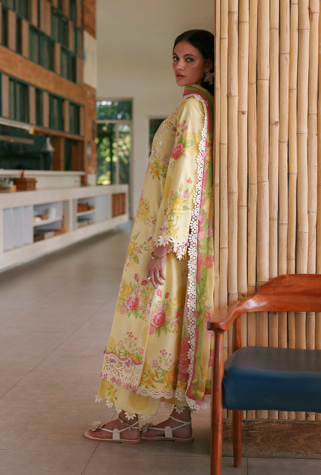 AJR Couture | Printed Chikankari 26 | Feya - Luxury Dress - available at Maria Faisal in UK and USA.