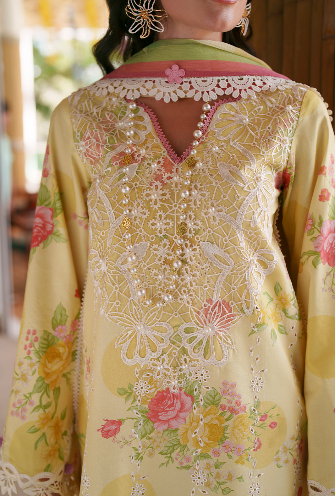 AJR Couture | Printed Chikankari 26 | Feya - Luxury Dress - available at Maria Faisal in UK and USA.