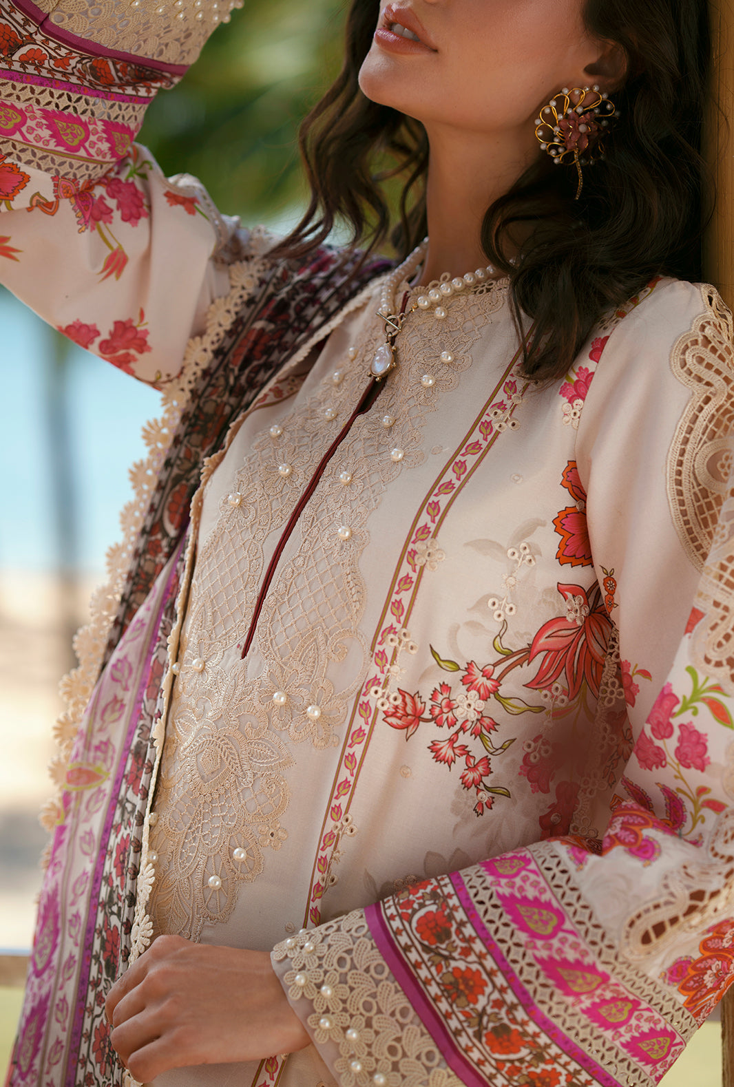 AJR Couture | Printed Chikankari 26 | Aira - Luxury Dress - available at Maria Faisal in UK and USA.