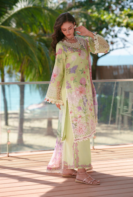 AJR Couture | Printed Chikankari 26 | Riwa - Luxury Dress - available at Maria Faisal in UK and USA.