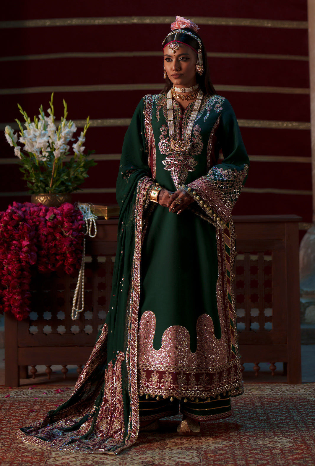AJR Couture | Meharma The Silk Edit | Noorin - Formal Dress - available at Maria Faisal in UK and USA.