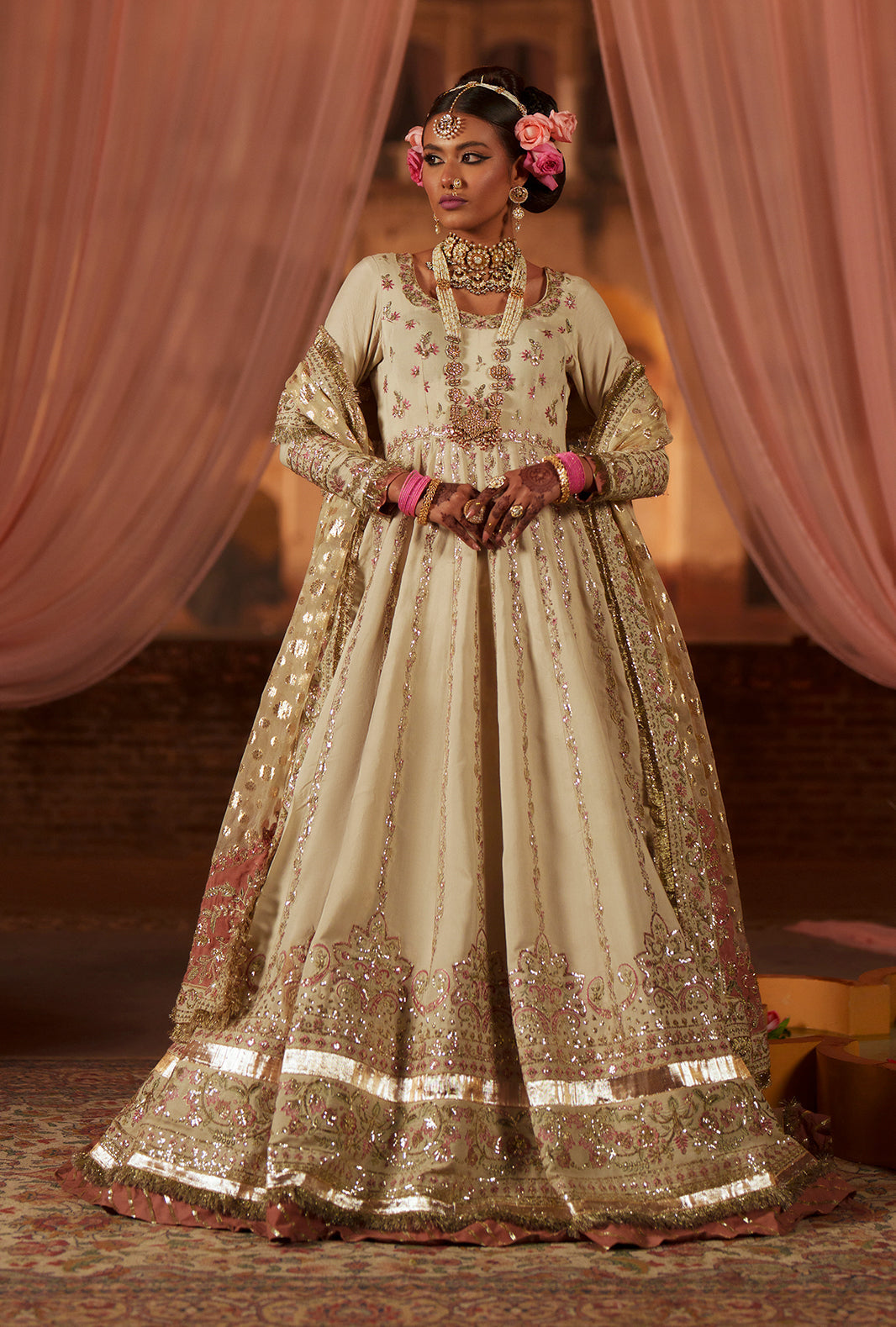 AJR Couture | Meharma The Silk Edit | Shehnai - Formal Dress - available at Maria Faisal in UK and USA.
