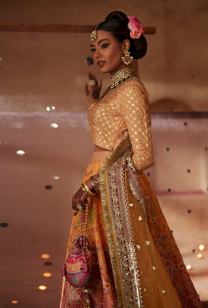 AJR Couture | Meharma The Silk Edit | Aab-E-Zar - Formal Dress - available at Maria Faisal in UK and USA.
