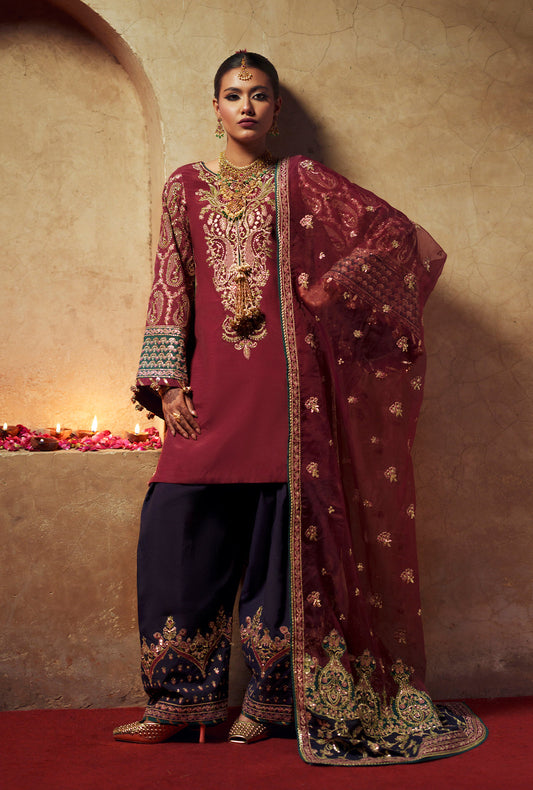 AJR Couture | Meharma The Silk Edit | Haya - Formal Dress - available at Maria Faisal in UK and USA.