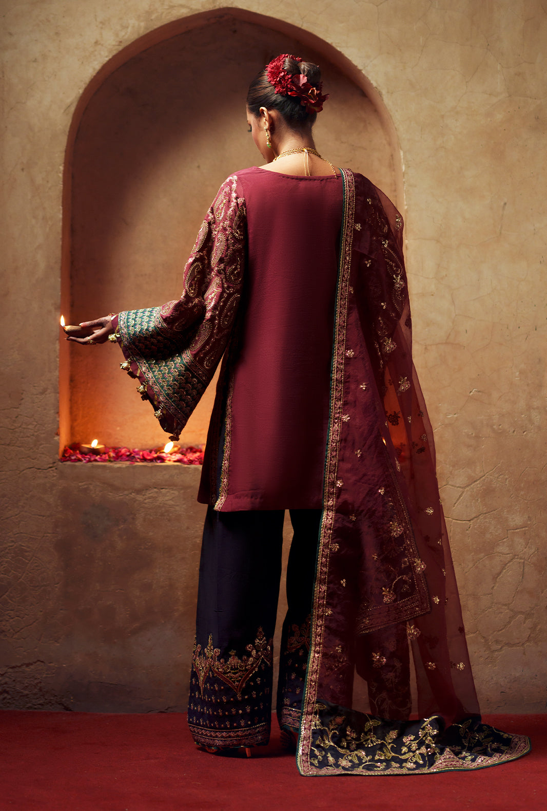 AJR Couture | Meharma The Silk Edit | Haya - Formal Dress - available at Maria Faisal in UK and USA.
