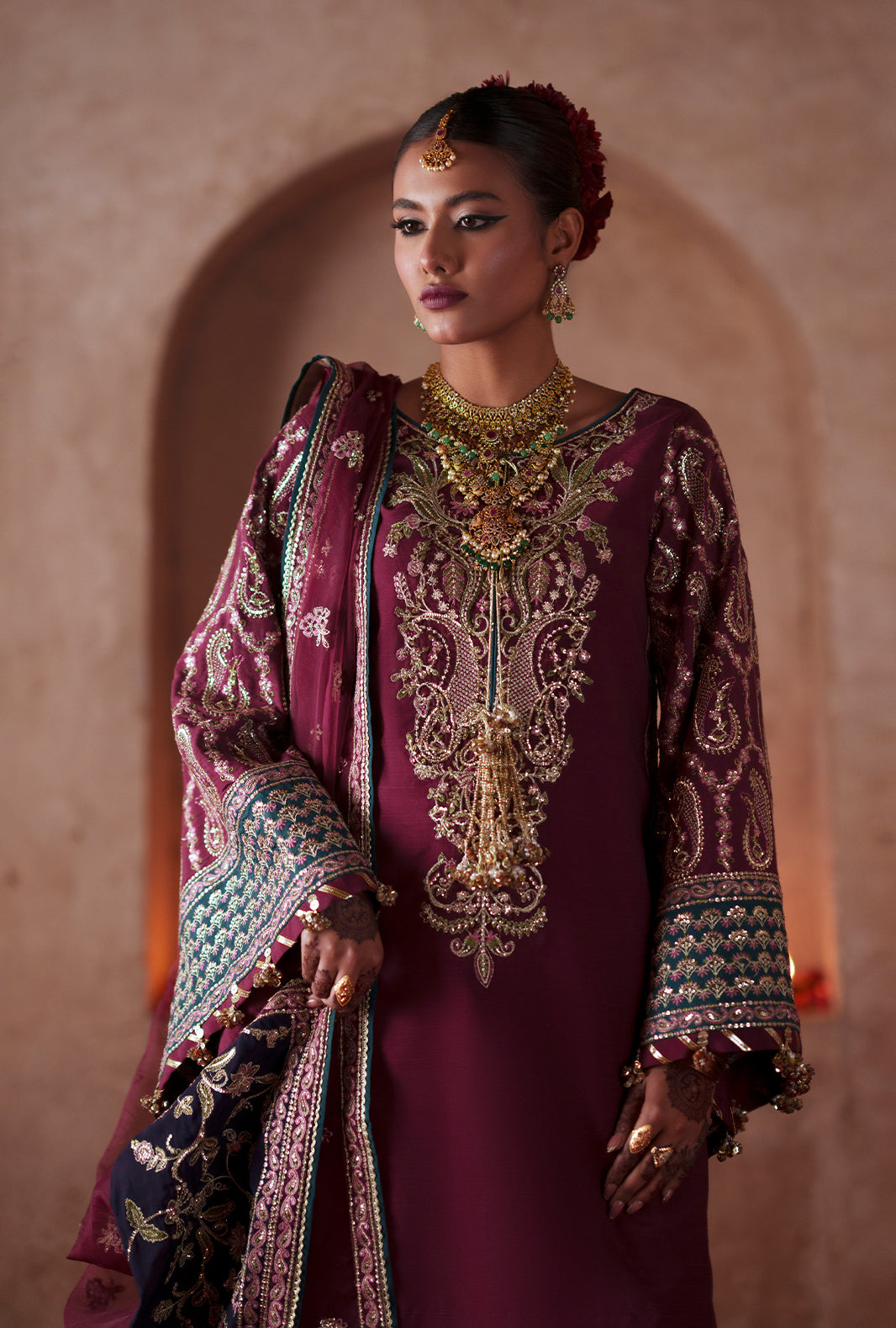 AJR Couture | Meharma The Silk Edit | Haya - Formal Dress - available at Maria Faisal in UK and USA.