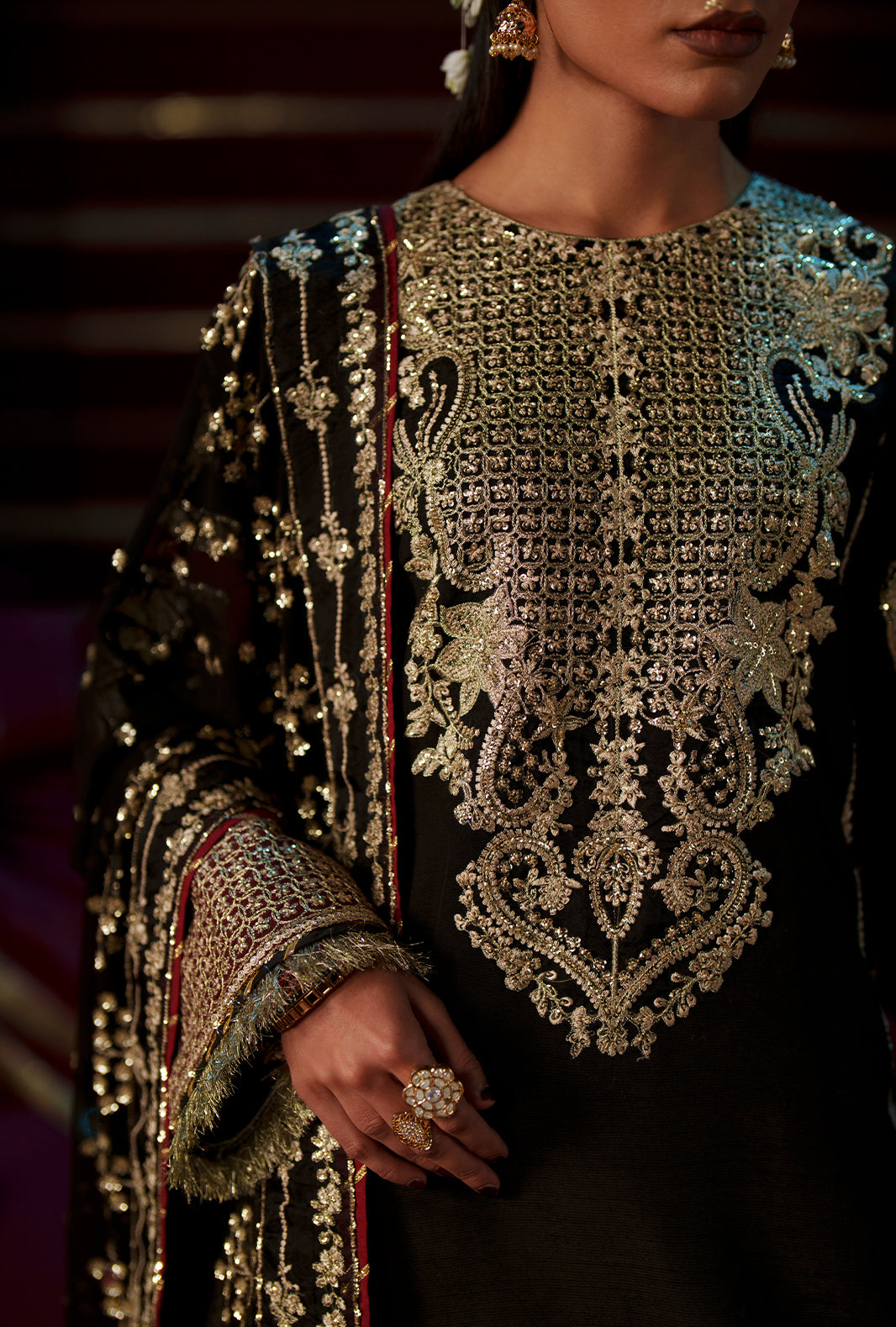 AJR Couture | Meharma The Silk Edit | Lamsa - Formal Dress - available at Maria Faisal in UK and USA.