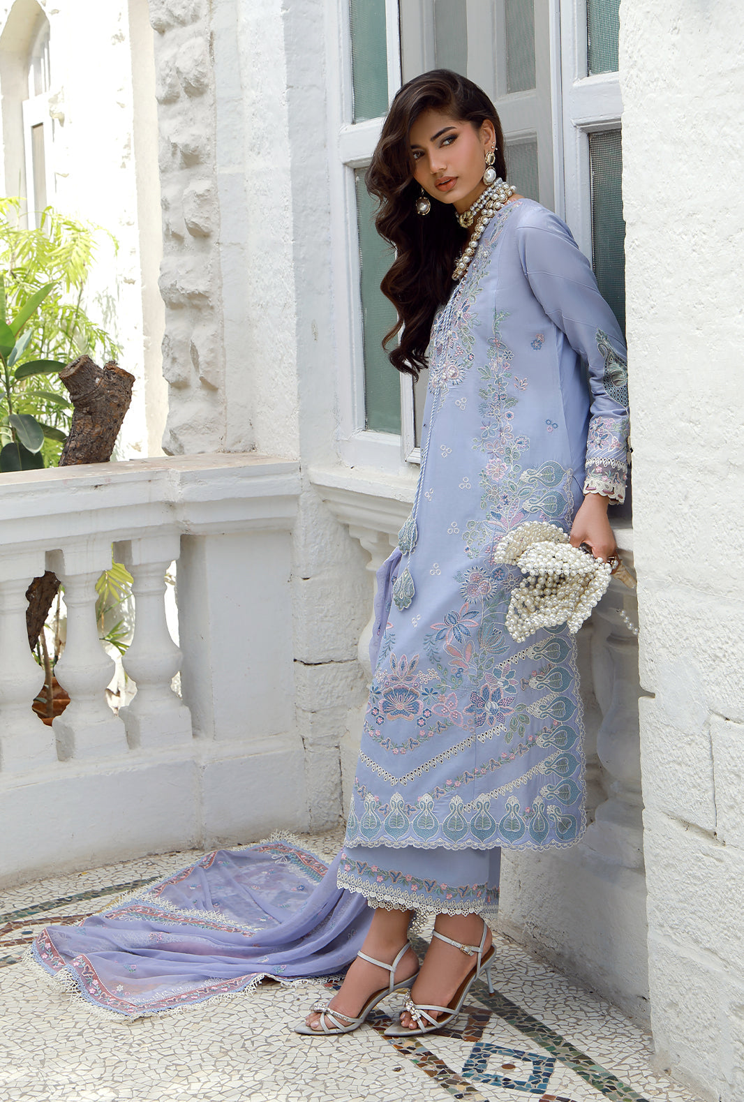 AJR Couture | Signature Lawn 26 | Velia - Luxury Dress - available at Maria Faisal in UK and USA.