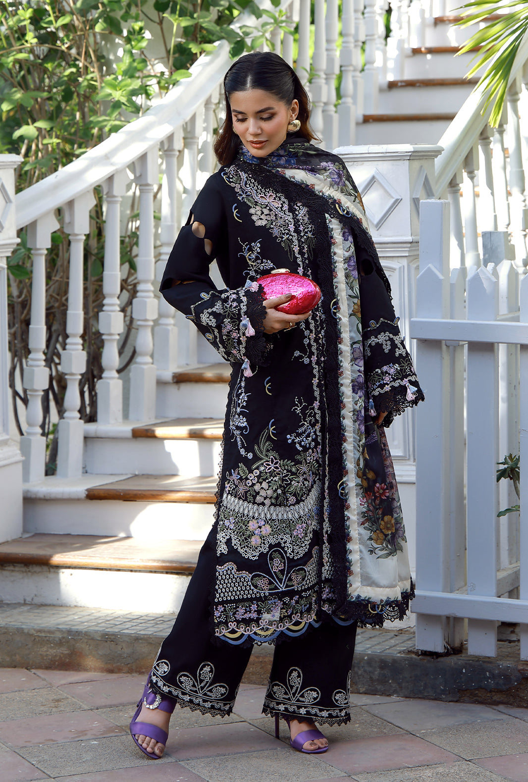 AJR Couture | Signature Lawn 26 | Vylo - Luxury Dress - available at Maria Faisal in UK and USA.
