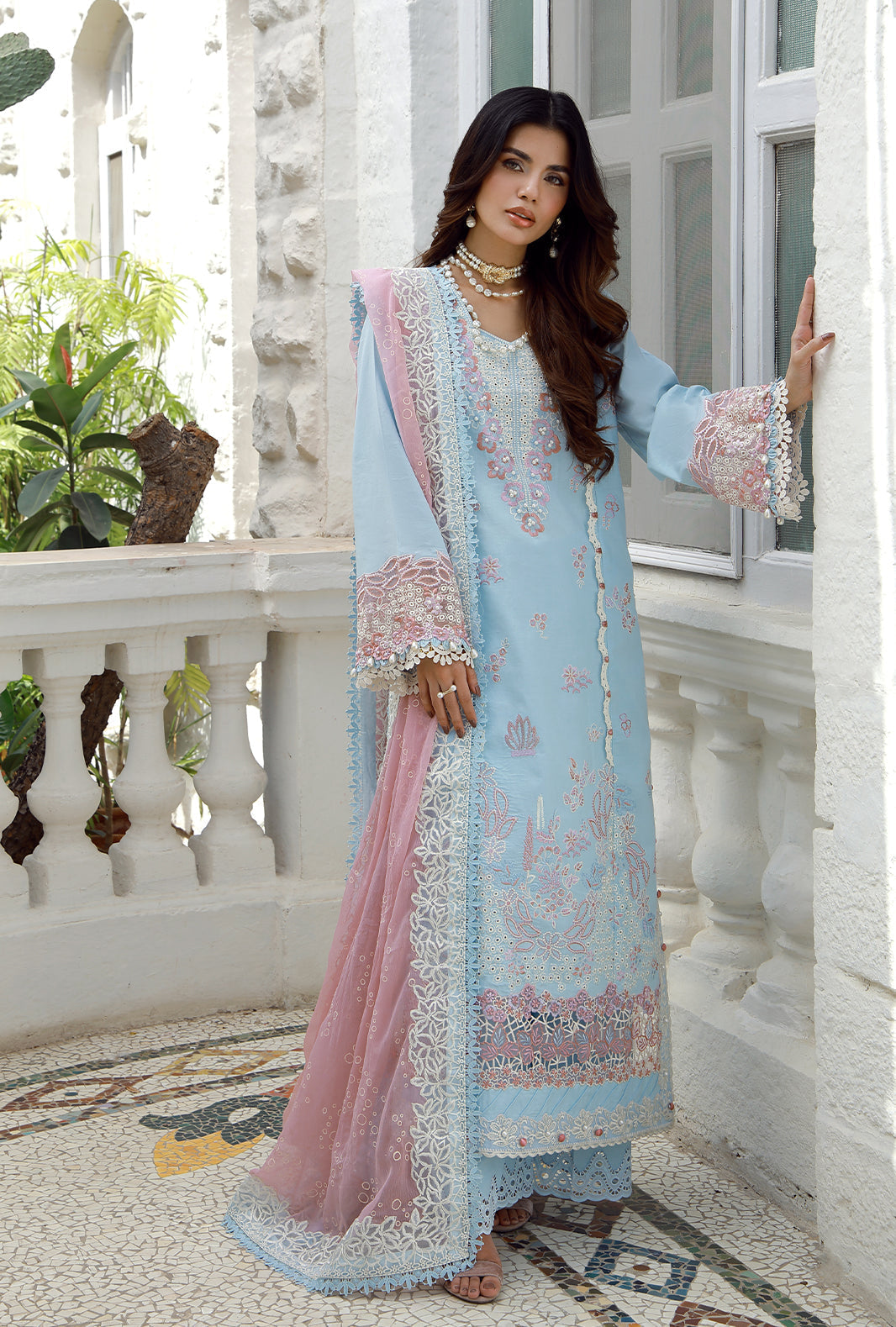 AJR Couture | Signature Lawn 26 | Evren - Luxury Dress - available at Maria Faisal in UK and USA.